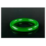 Burma Green Jadeite Carved Bangle