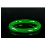 Burma Green Jadeite Carved Bangle