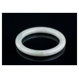 Burma White Jadeite Carved Bangle