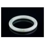 Burma White Jadeite Carved Bangle