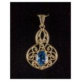 1.00ct Sapphire 14k Gold Pendant CRV$2400