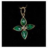 1.60ct Emerald & 0.10ct Diamond Pendant CRV$1000