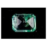 2.05ct Emerald Cut Green Natural Emerald Certified