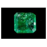 6.20ct Square Cut Green ColumbianEmerald Certified