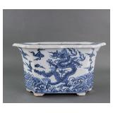 Chinese Blue & White Porcelain Planter Xuande Mark