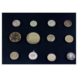 11 PC Assorted Chinese Coins and 1 Pendant