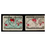 2 PC 1898 Canada 2 Cents Christmas Stamp