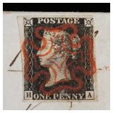 1840 British Queen Victoria Penny Black Stamp