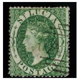 1860 St. Lucia Queen Victoria 6 Pence Stamp