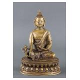 Chinese 17-18 Century Fine Bronze Medicine Buddha