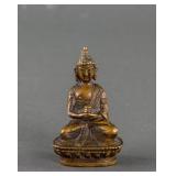 Chinese Small Bronze Shakyamuni Buddha Statue