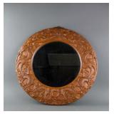 Chinese Wall Mirror with Carved Dragon Frame