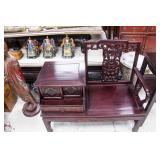 Chinese Rosewood Chair with Drawer Table