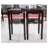 Pair Chinese Rosewood Two-Stair End Tables