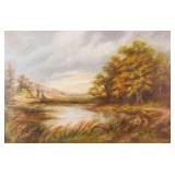 Hudson River Oil Board Framed Artist Signed