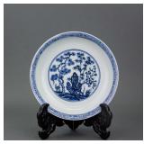 Chinese Fine Blue & White Porcelain Saucer Xuande