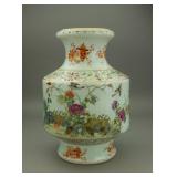 18/19th C. Famille Rose Porcelain Vase Qianlong MK