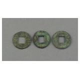 Three Pieces of Han Dynasty Bronze Coins