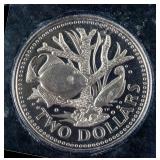 1974 Barbados $2 Copper Nickel Coin