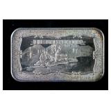 1 Oz. 999 Fine Silver Bar -the Prospector Art Bar