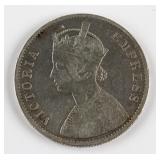 1884 British India 1 Rupee silver (.917) coin