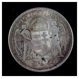 1930 Hungary 5 Pengo Silver (.640) Coin