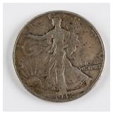 1942 United States Half Dollar Silver (.900) Coin
