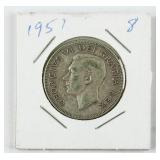 1951 Canada 50 Cents Silver (.8000) Coin