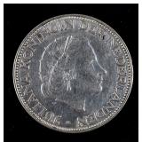 1960 Netherlands 2 1/2 Gulden silver (.720) Coin