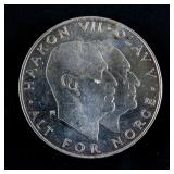 1970 Norway Liberation Comm. 25 Kroner Silver Coin