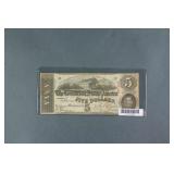 July 1863 Confederate States of America $5 Bill