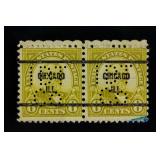 2 PC United State 1923 Eight Cent Stamp Precancel