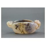 Chinese Fine Agate Carved Dragon Water Pot