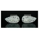 Pair of Chinese White Jade Carved Pendant