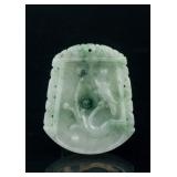 Burma Green Jadeite Carved Bird Pendant