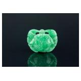 Burma Green Jadeite Carved Crab Pendant