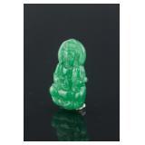Burma Green Jadeite Carved Guanyin Pendant