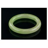 Burma Fine Green Jadeite Carved Bangle