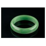 Burma Green Jadeite Carved Bangle