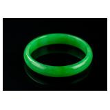 Burma Imperial Green Jadeite Carved Bangle
