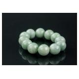 Burma Green Jadeite Carved Bracelet