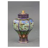 Chinese Fine Cloisonne Vase with Cover