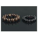 2 Pc Chinese Wood Carved Bracelets