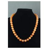 Chinese Pink Agate Necklace SILVER Mark