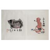 Huang Yongyu b.1924 Chinese Watercolour Paper Roll