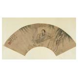 Gai Qi 1773-1828 Chinese Watercolour on Fan Paper