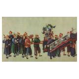 Spanish Lithograph Reproduction on Paper Framed