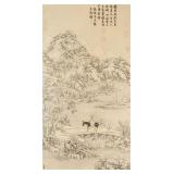 Chinese Print Scroll of  Dong Bangda 1699-1769