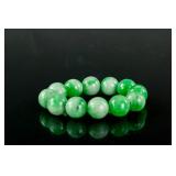 Chinese Green Hardstone Carved Bracelet