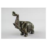 Chinese Green Hardstone Carved Elephant Statue